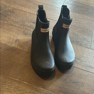 Hunter Black Waterproof Ankle Boots